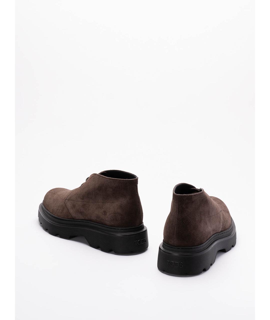 TOD'S Коричневые замшевые низкие ботинки, фото 3