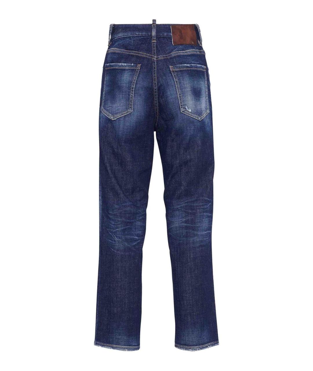 DSQUARED2 Синие хлопковые прямые джинсы, фото 2