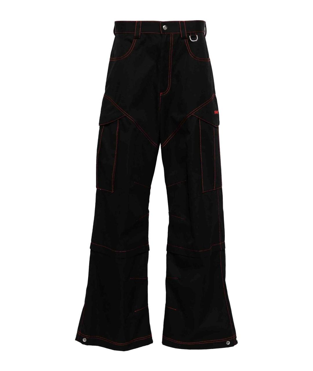 OFF-WHITE Черные хлопковые повседневные брюки, фото 1