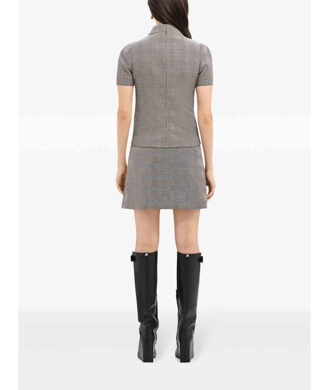 COURREGES Коричневая шерстяная футболка, фото 4