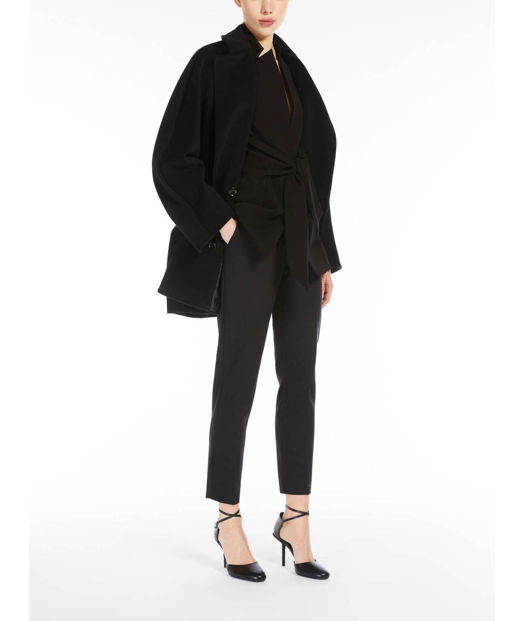 MAX MARA Черные вискозные брюки широкие, фото 2