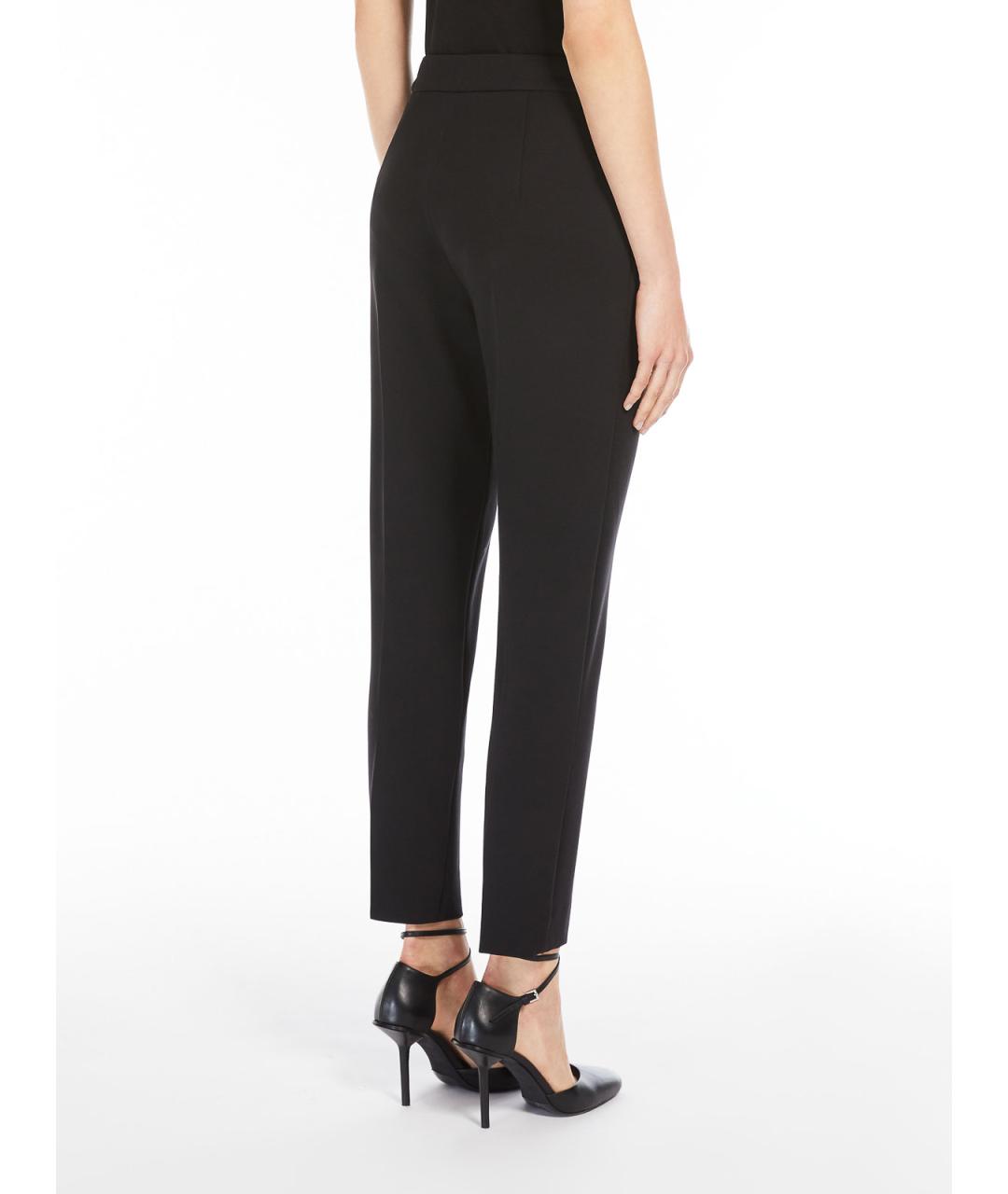 MAX MARA Черные вискозные брюки широкие, фото 4