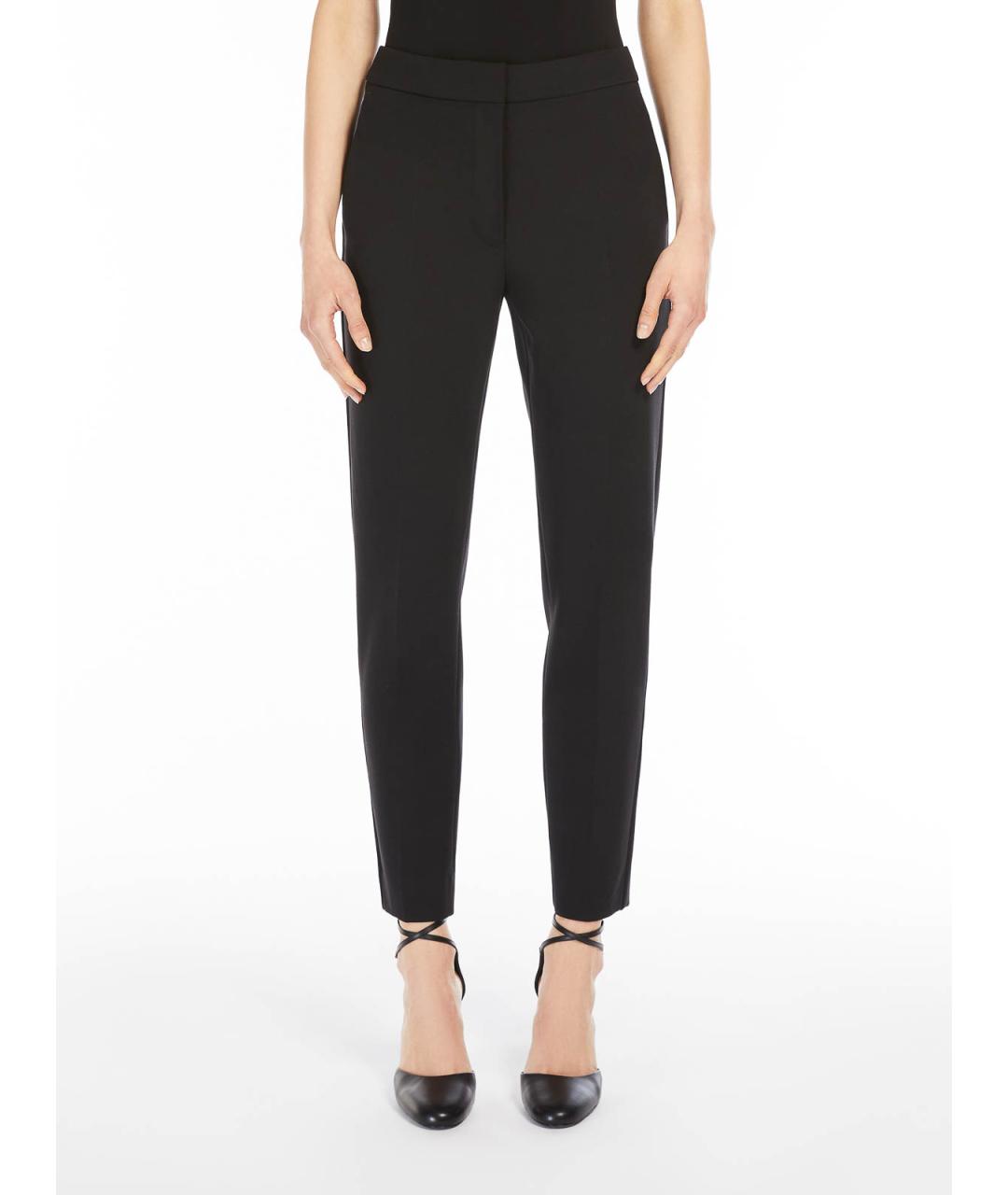 MAX MARA Черные вискозные брюки широкие, фото 3