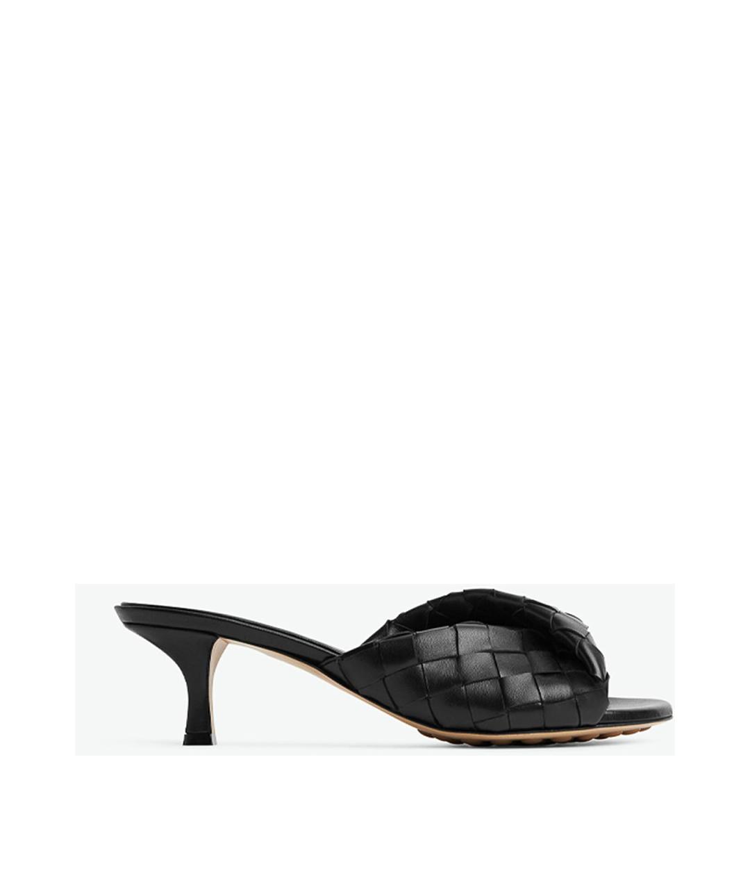BOTTEGA VENETA Черные кожаные сандалии, фото 1