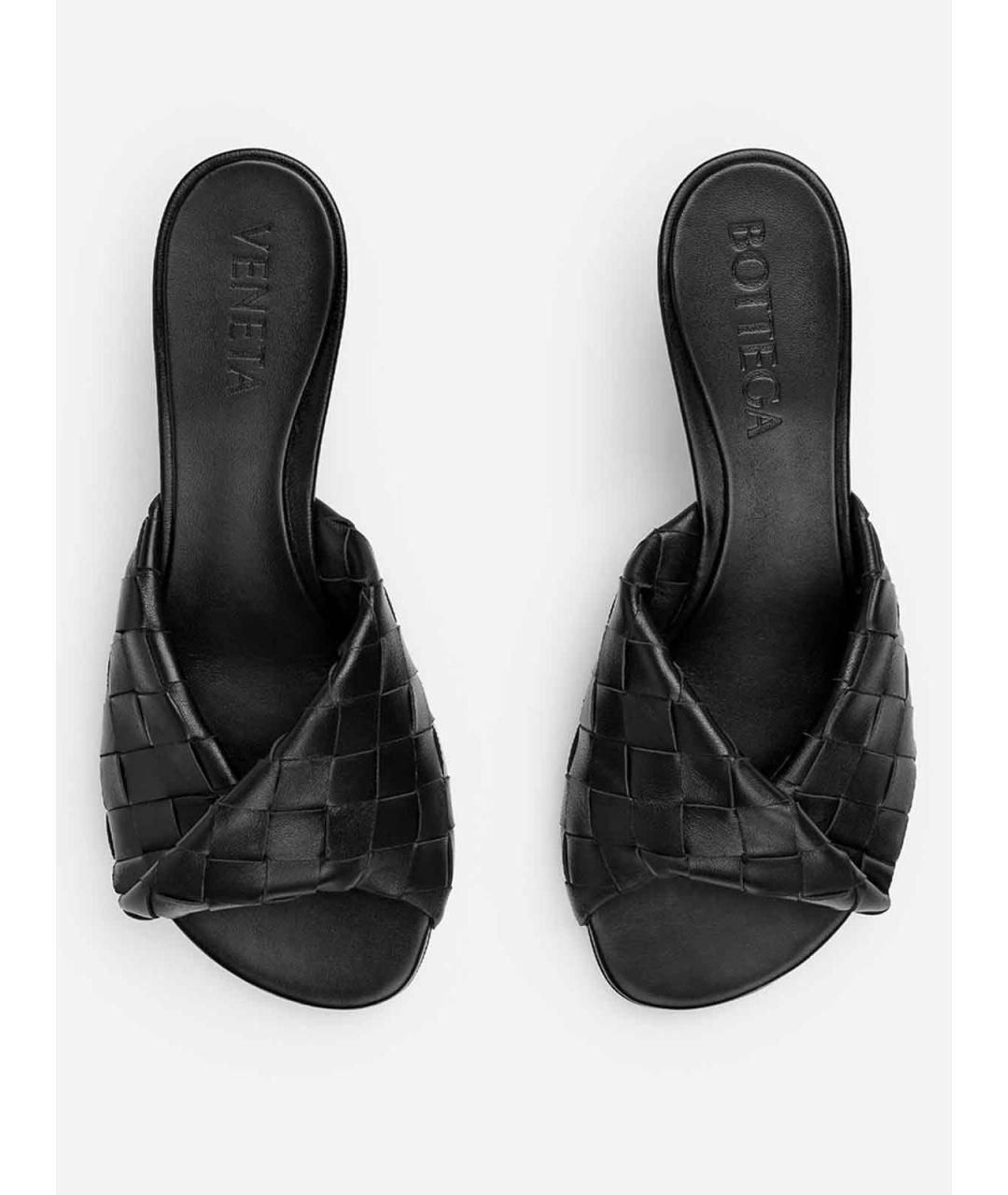 BOTTEGA VENETA Черные кожаные сандалии, фото 4