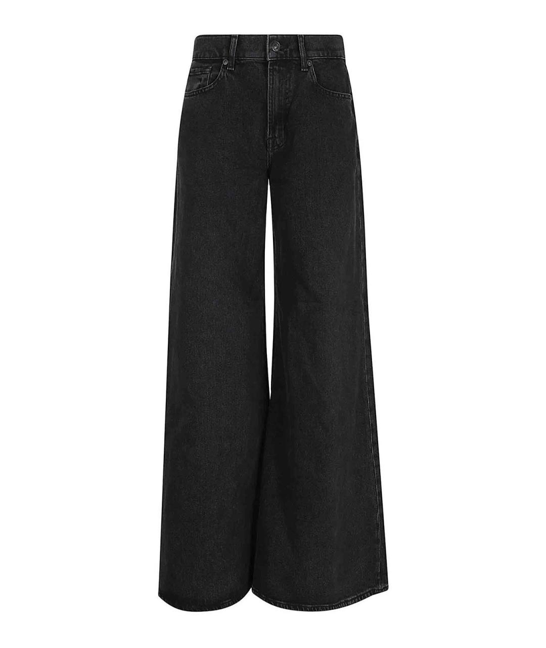 7 FOR ALL MANKIND Черные хлопковые джинсы клеш, фото 1