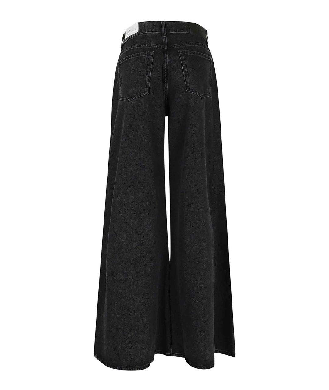 7 FOR ALL MANKIND Черные хлопковые джинсы клеш, фото 2