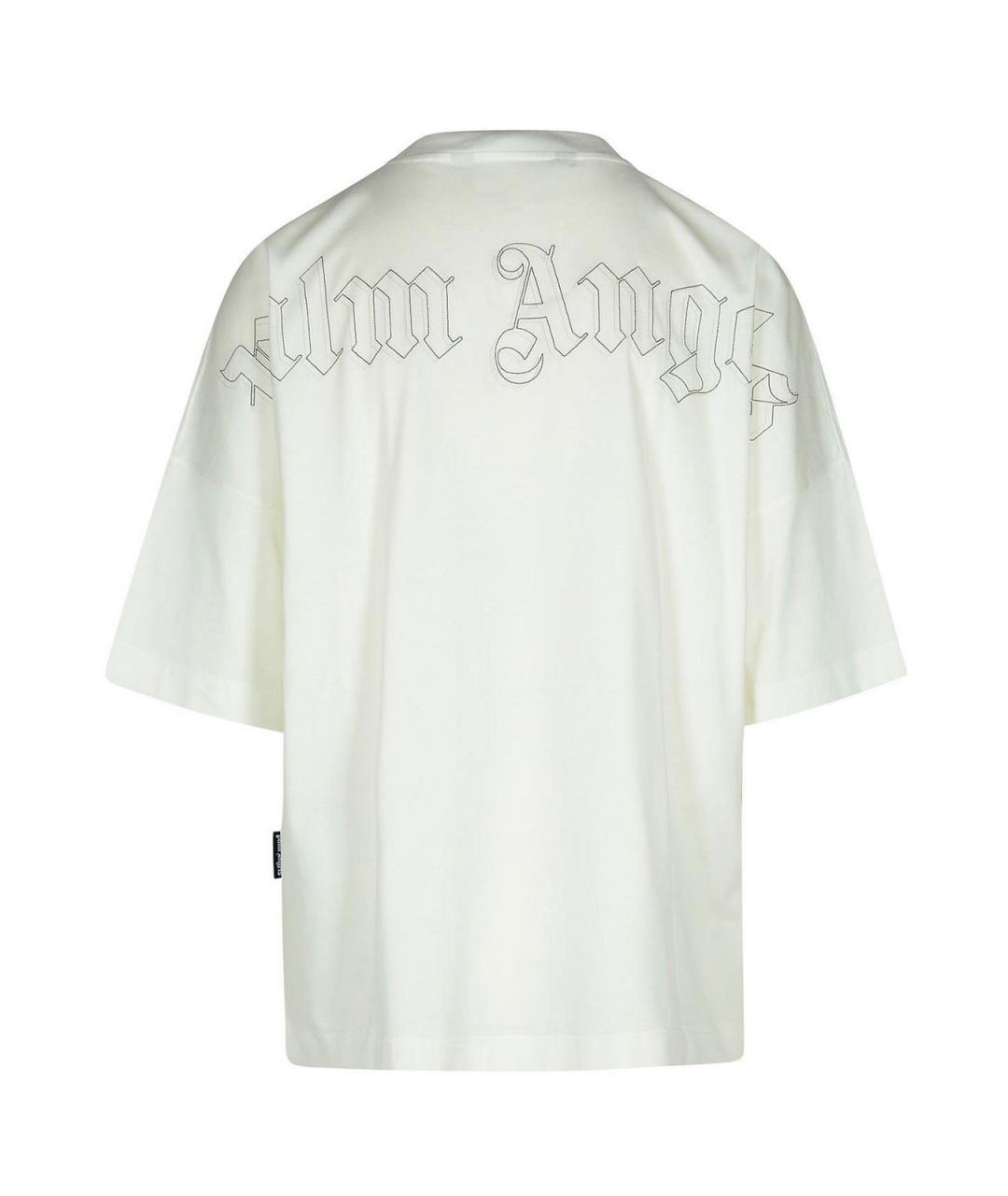 PALM ANGELS Белая хлопковая футболка, фото 2