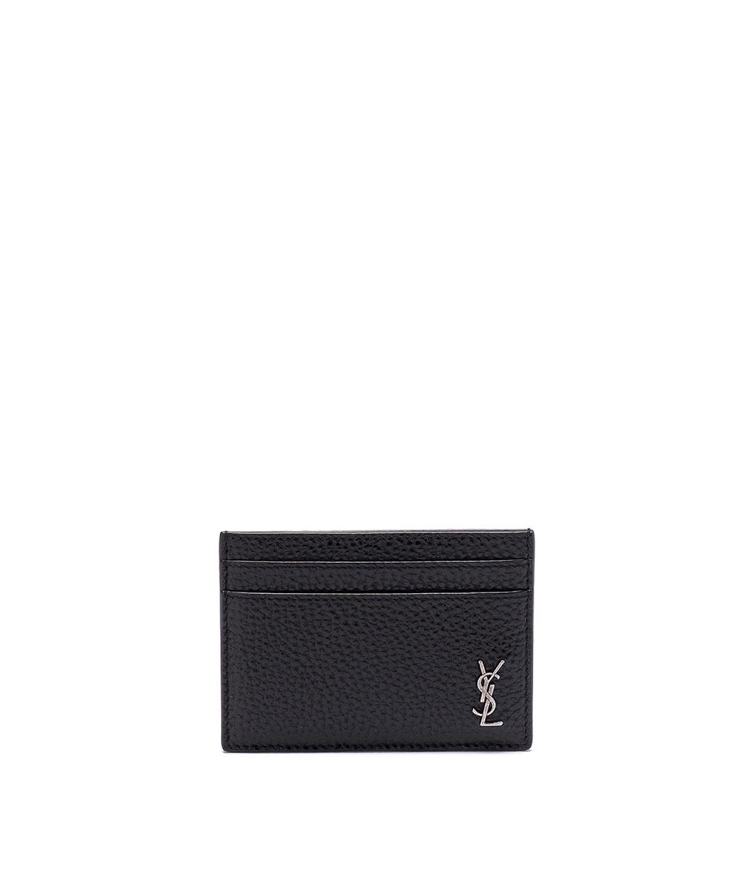 SAINT LAURENT Черная кожаная барсетка, фото 4
