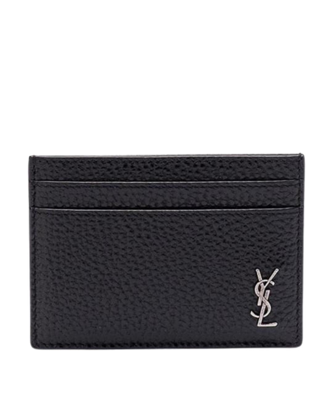 SAINT LAURENT Черная кожаная барсетка, фото 1