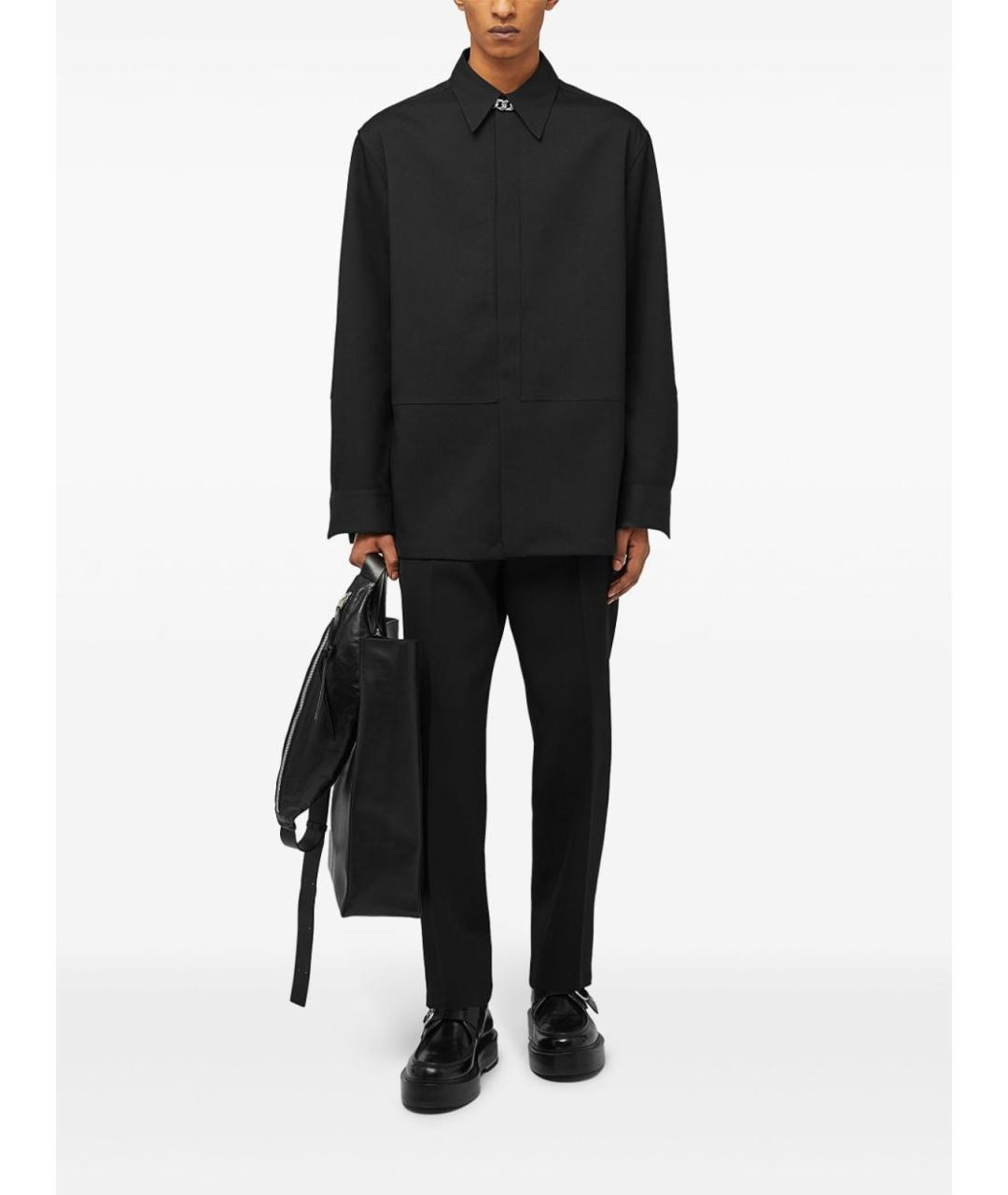 JIL SANDER Черные шерстяные классические брюки, фото 4