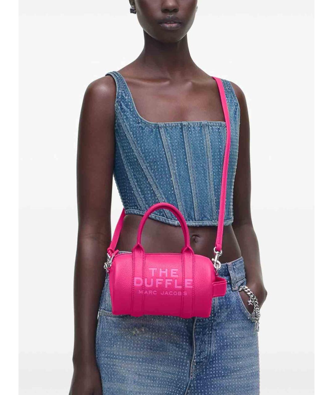 MARC JACOBS Розовая кожаная сумка с короткими ручками, фото 5