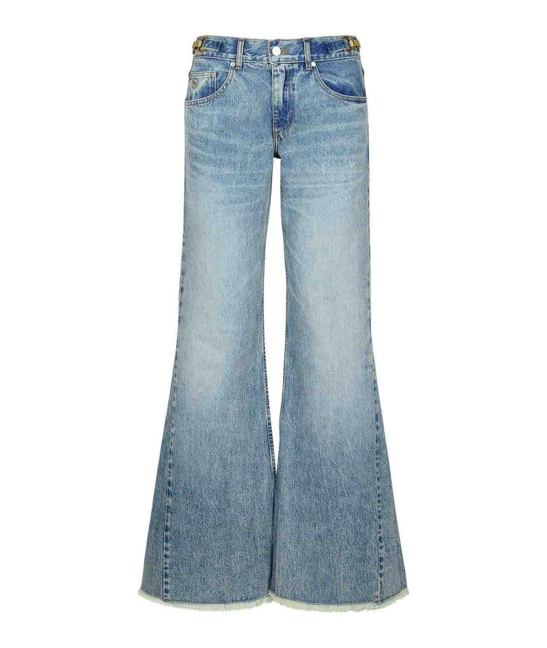 STELLA MCCARTNEY Голубые хлопковые джинсы клеш, фото 1