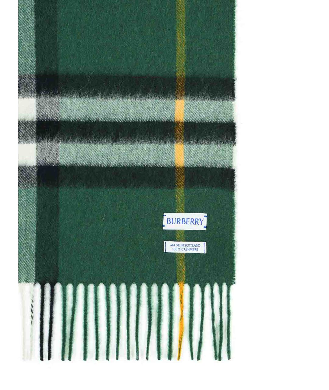 BURBERRY Зеленый кашемировый шарф, фото 3
