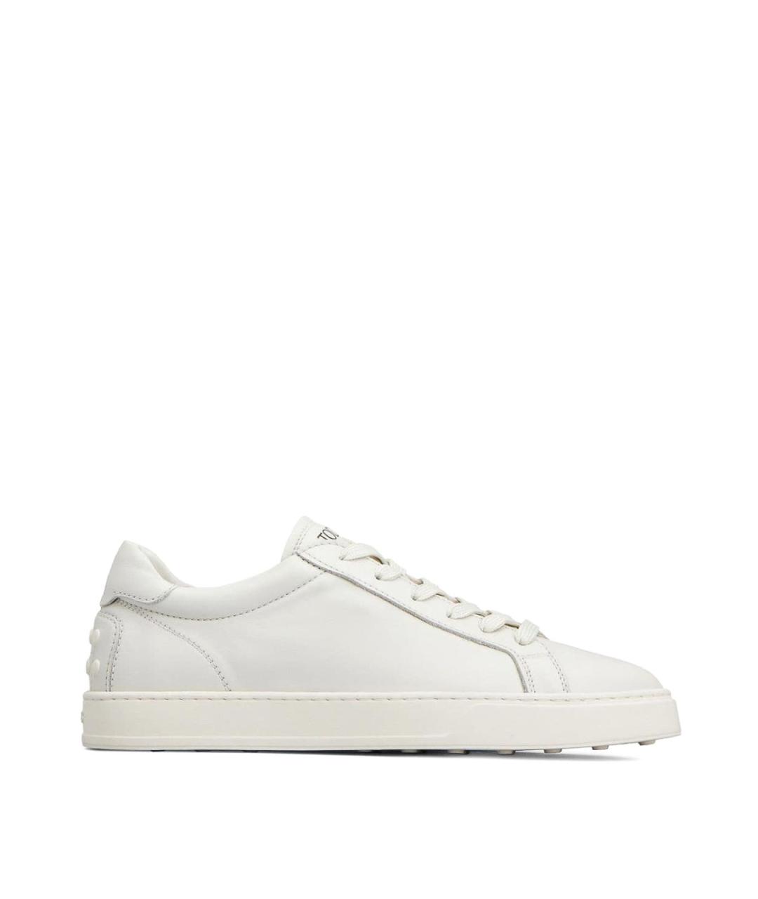 TOD'S Белые резиновые низкие кроссовки / кеды, фото 1