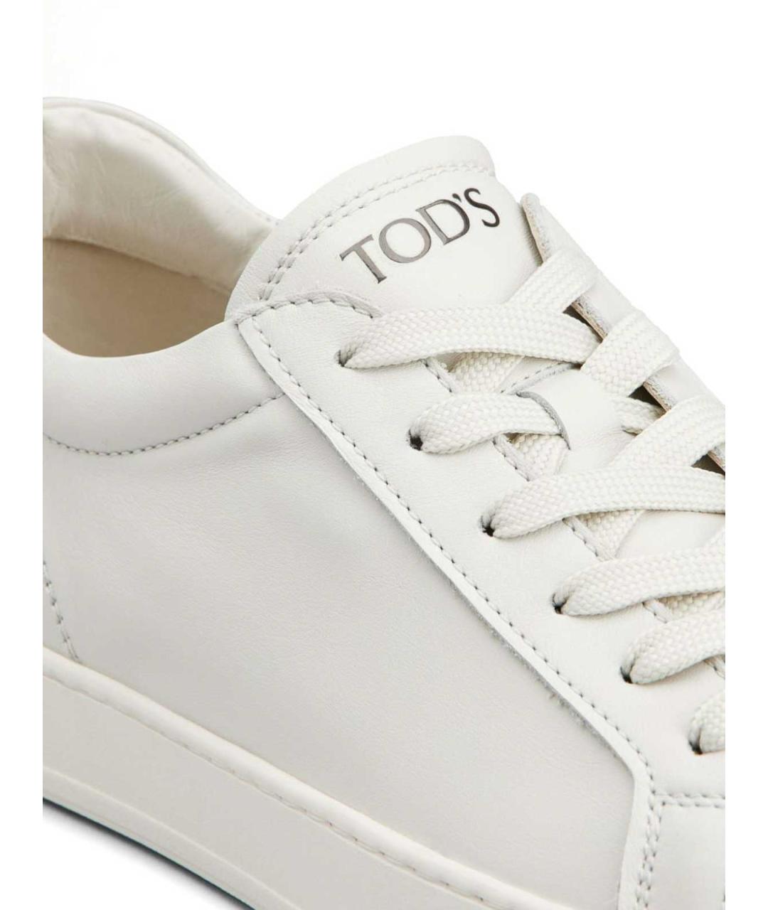TOD'S Белые резиновые низкие кроссовки / кеды, фото 4