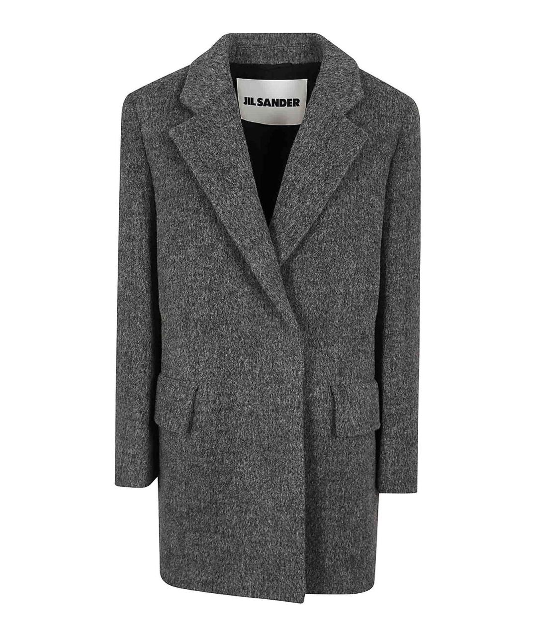 JIL SANDER Серое шерстяное пальто, фото 1