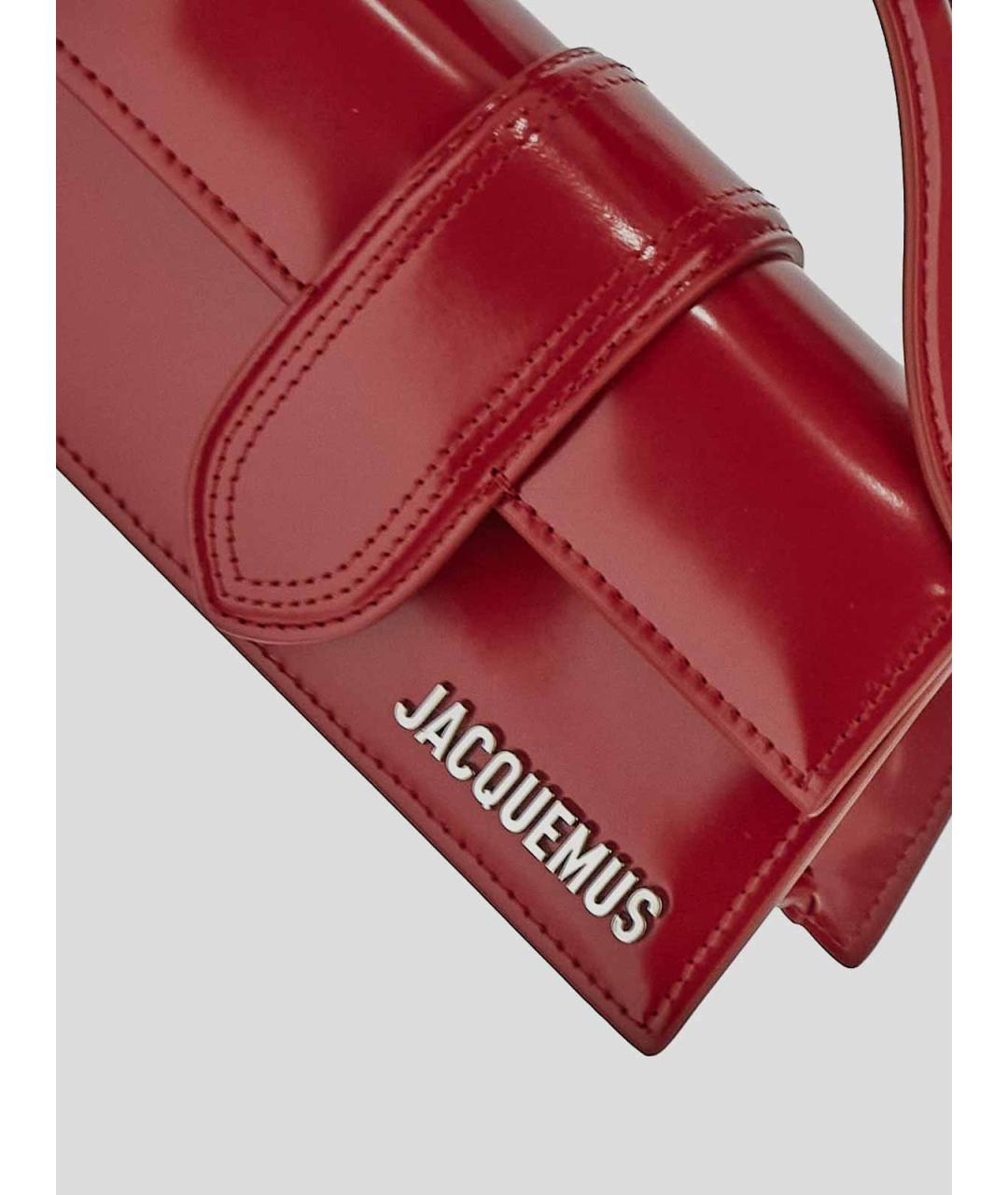 JACQUEMUS Красная кожаная сумка с короткими ручками, фото 4