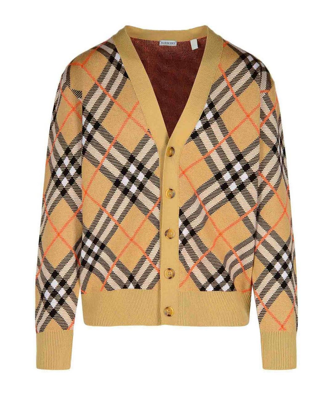 BURBERRY Бежевый шерстяной кардиган, фото 1