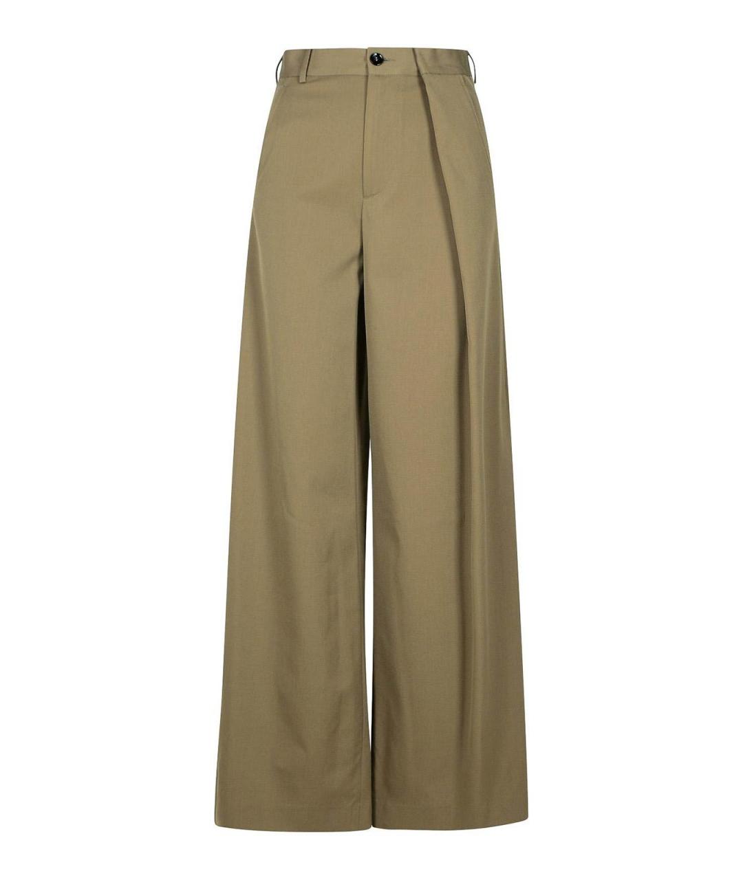 MM6 MAISON MARGIELA Бежевые полиэстеровые брюки широкие, фото 1