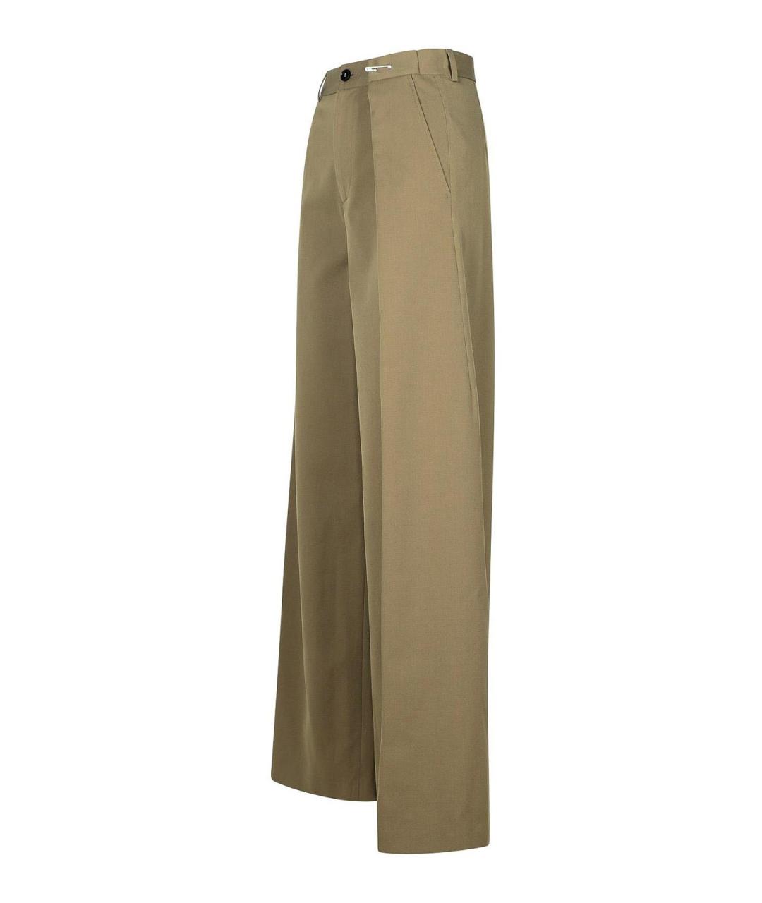 MM6 MAISON MARGIELA Бежевые полиэстеровые брюки широкие, фото 3