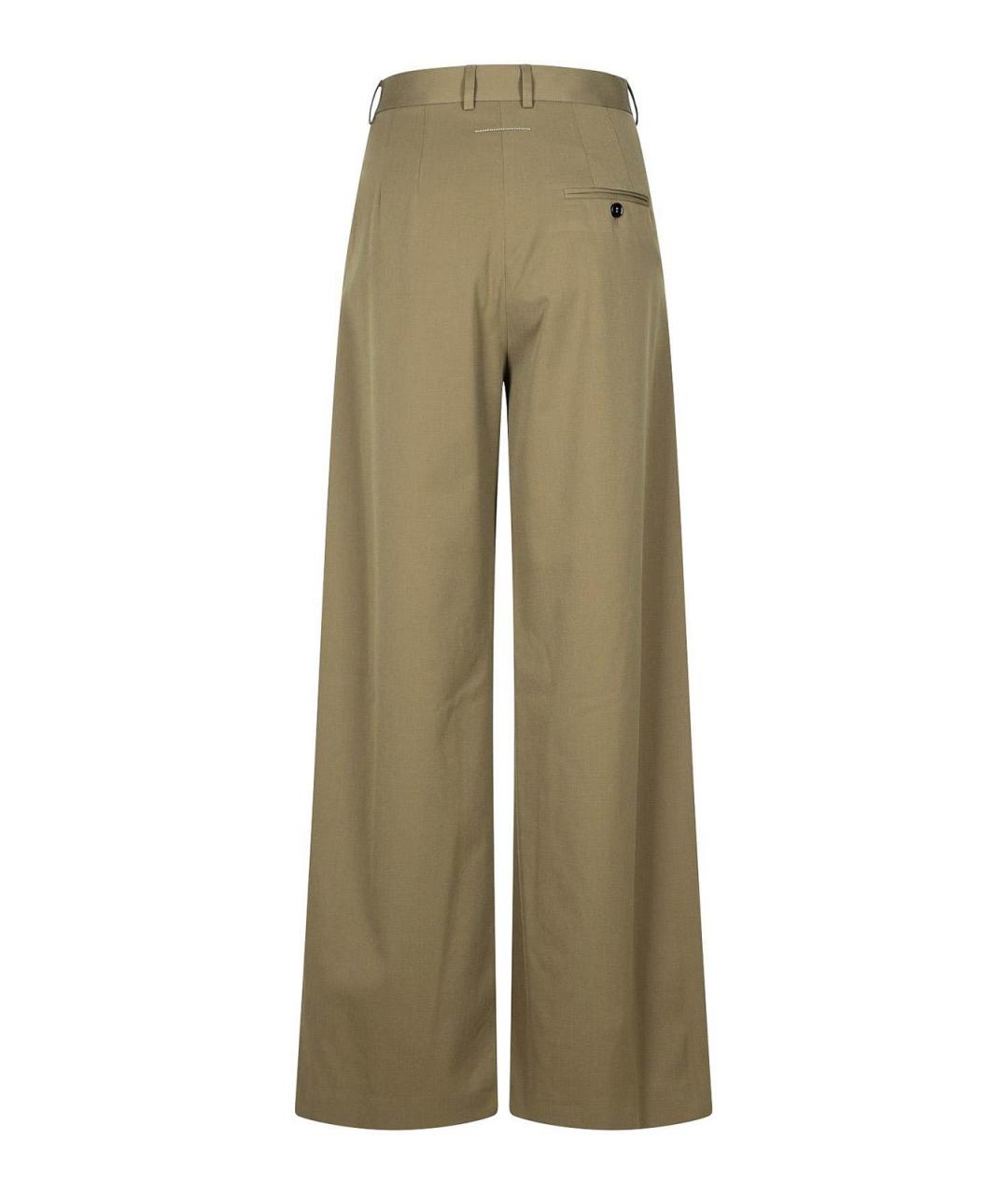 MM6 MAISON MARGIELA Бежевые полиэстеровые брюки широкие, фото 2