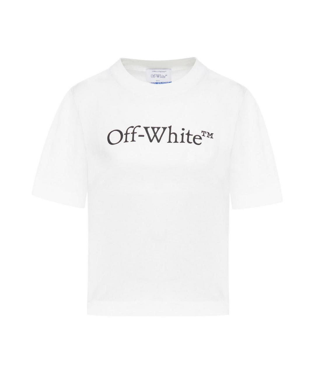 OFF-WHITE Белая хлопковая футболка, фото 1