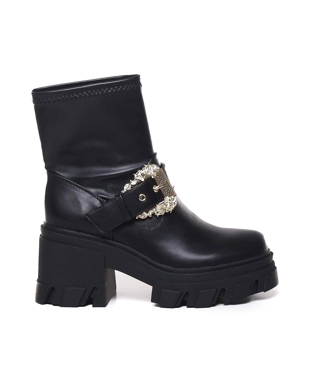 VERSACE JEANS COUTURE Черные резиновые ботильоны, фото 1