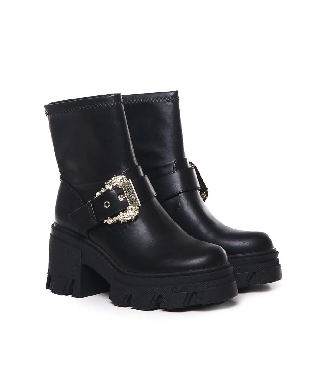 VERSACE JEANS COUTURE Черные резиновые ботильоны, фото 3