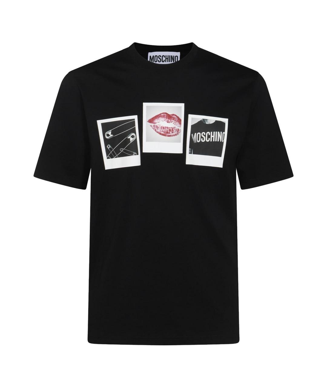 MOSCHINO Черная хлопковая футболка, фото 1