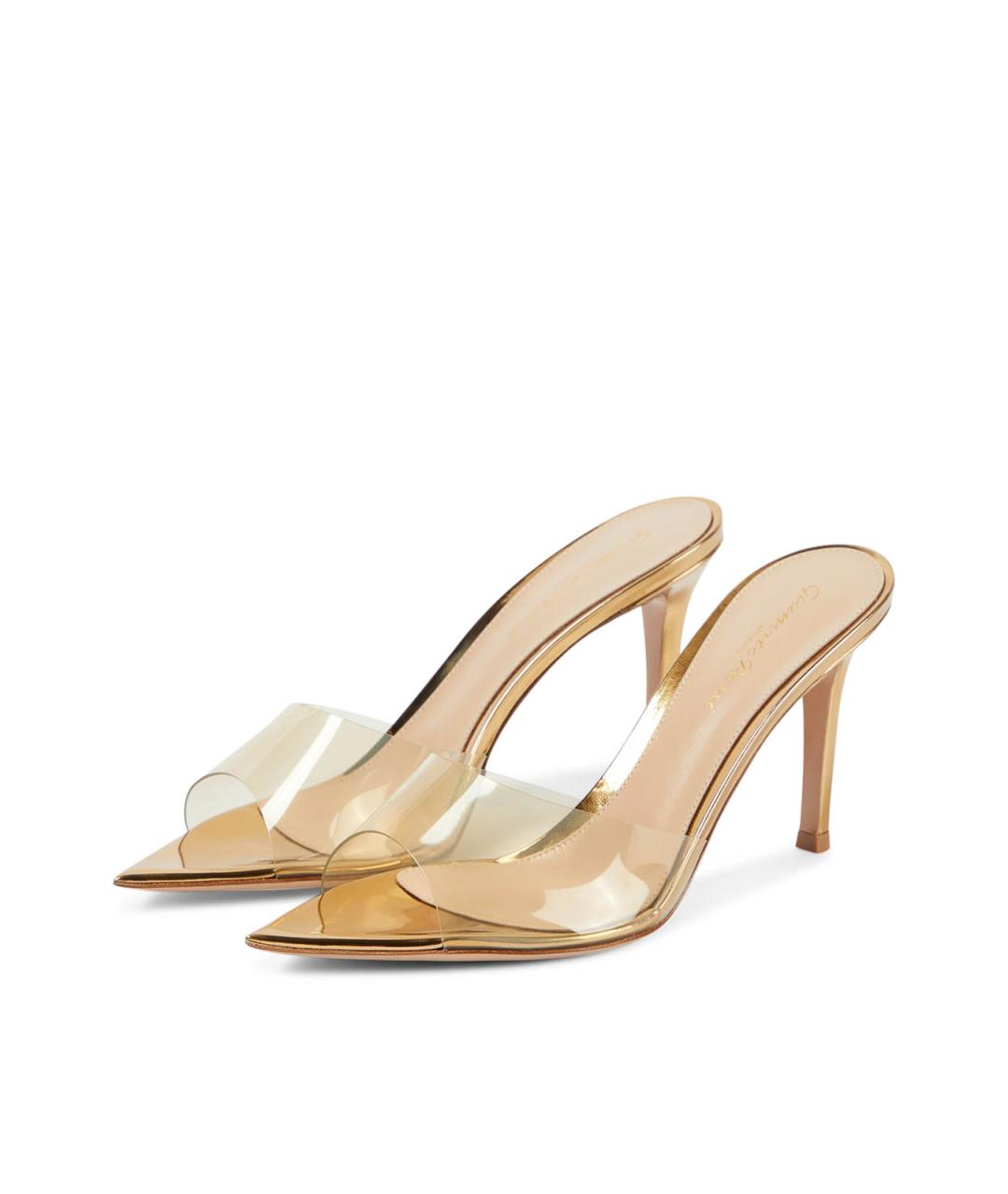 GIANVITO ROSSI Золотые мюли, фото 4