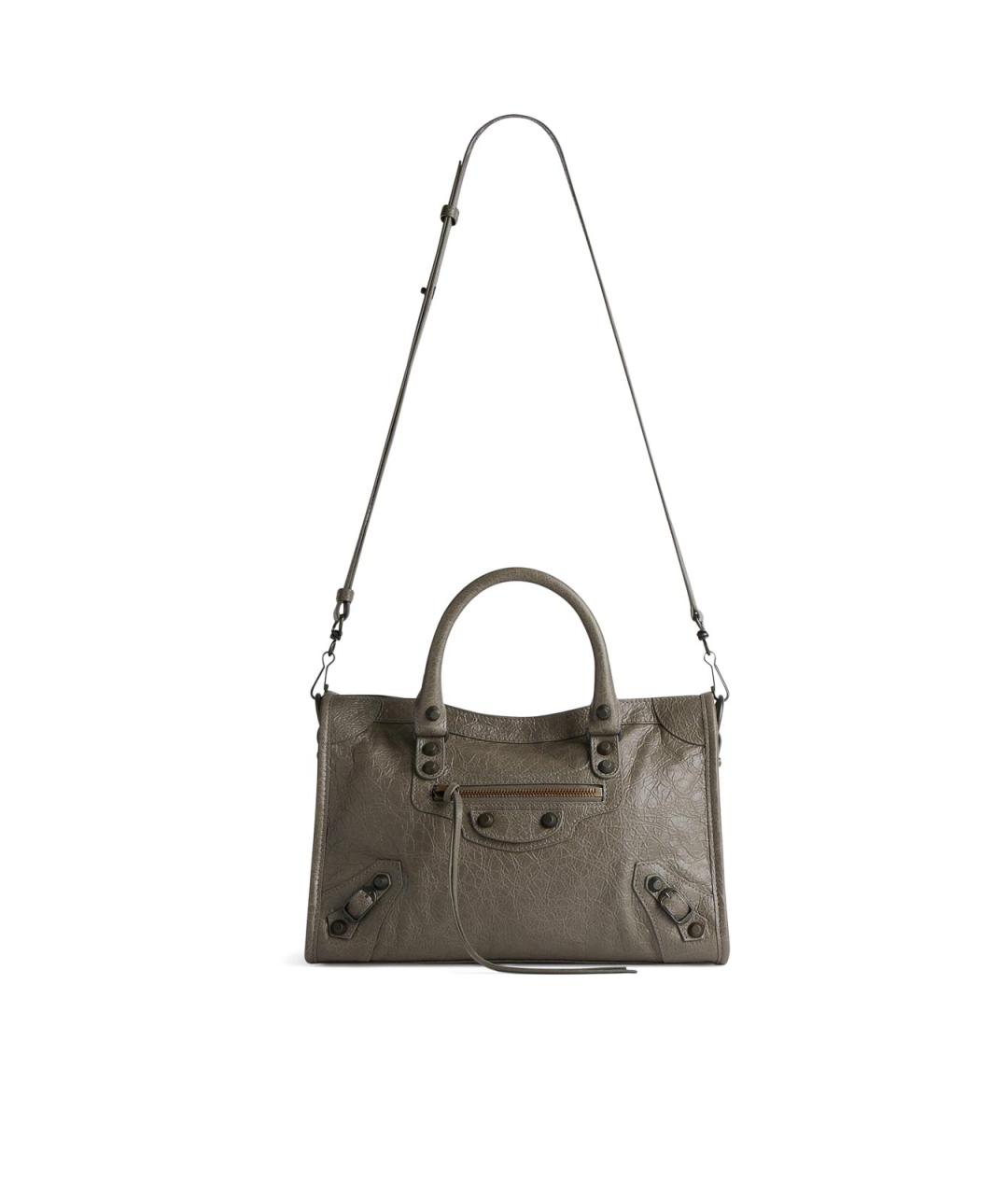 BALENCIAGA Зеленая кожаная сумка тоут, фото 5