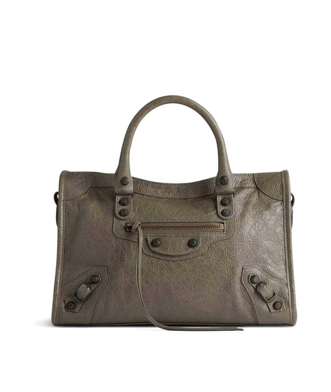 BALENCIAGA Зеленая кожаная сумка тоут, фото 1