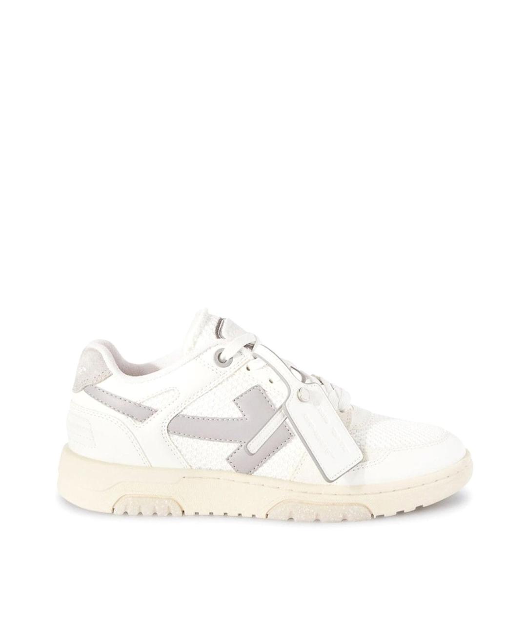 OFF-WHITE Белые кожаные кроссовки, фото 1