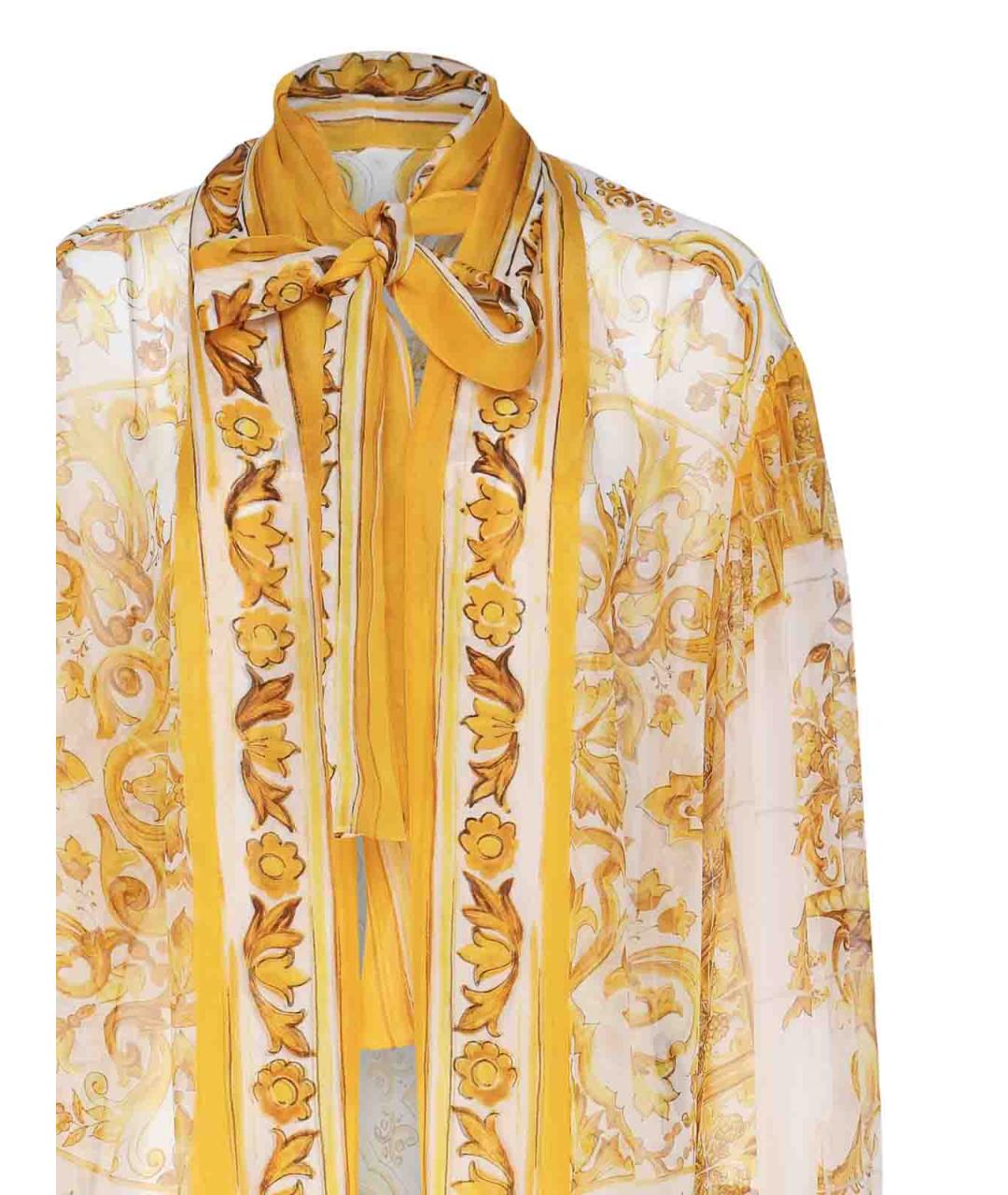 DOLCE&GABBANA Желтая шелковая рубашка, фото 3