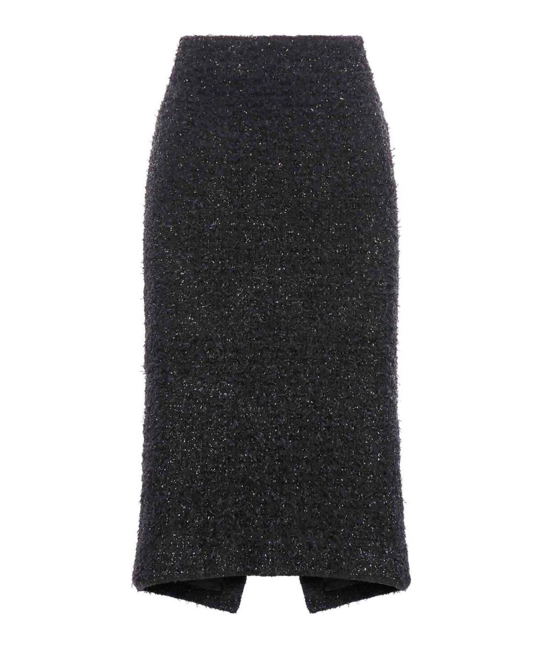BALENCIAGA Черная хлопковая юбка миди, фото 1