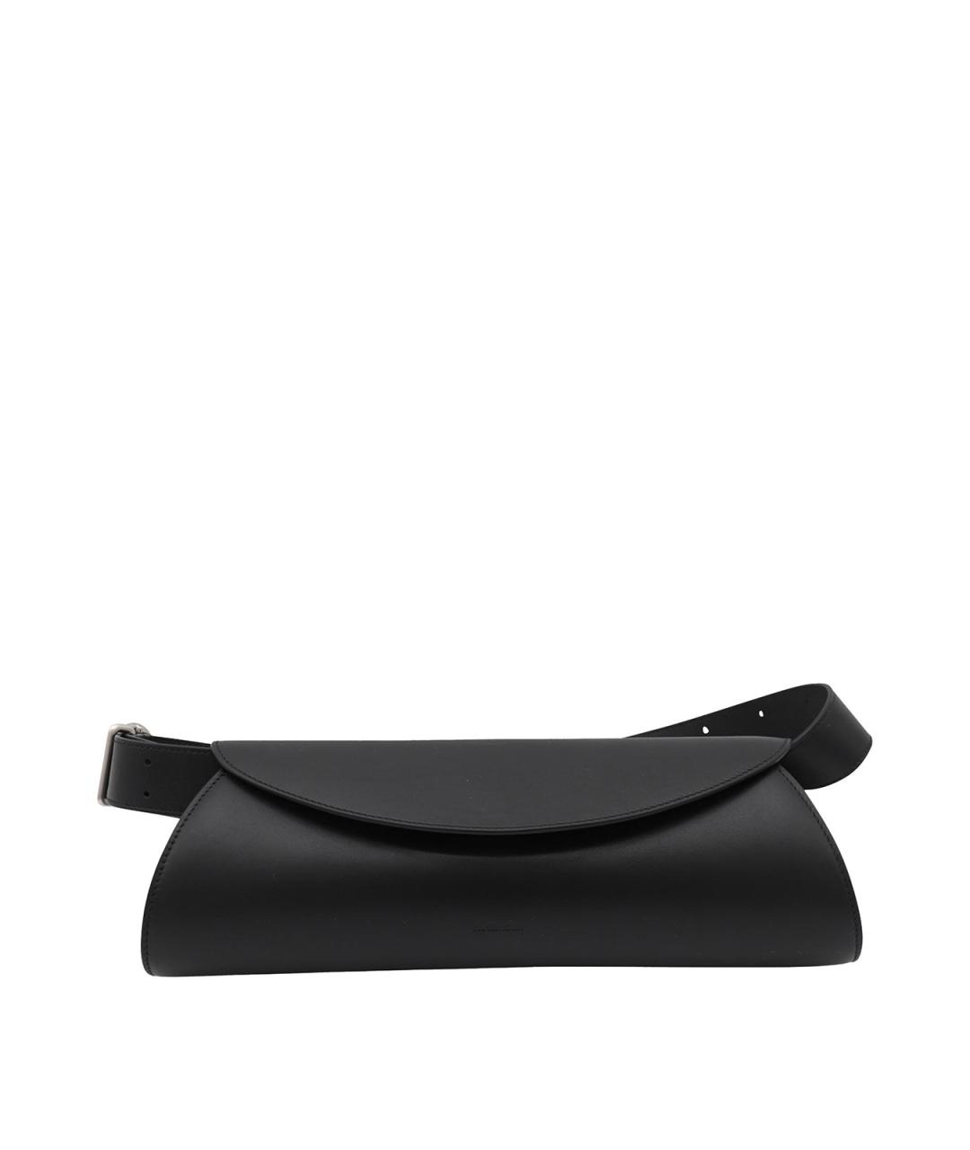 JIL SANDER Черная кожаная сумка на плечо, фото 1