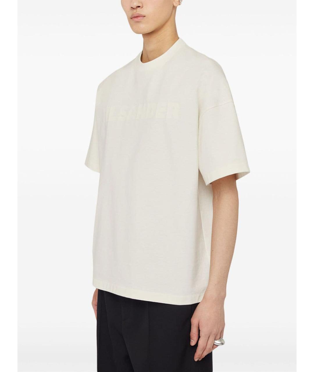 JIL SANDER Белая хлопковая футболка, фото 5