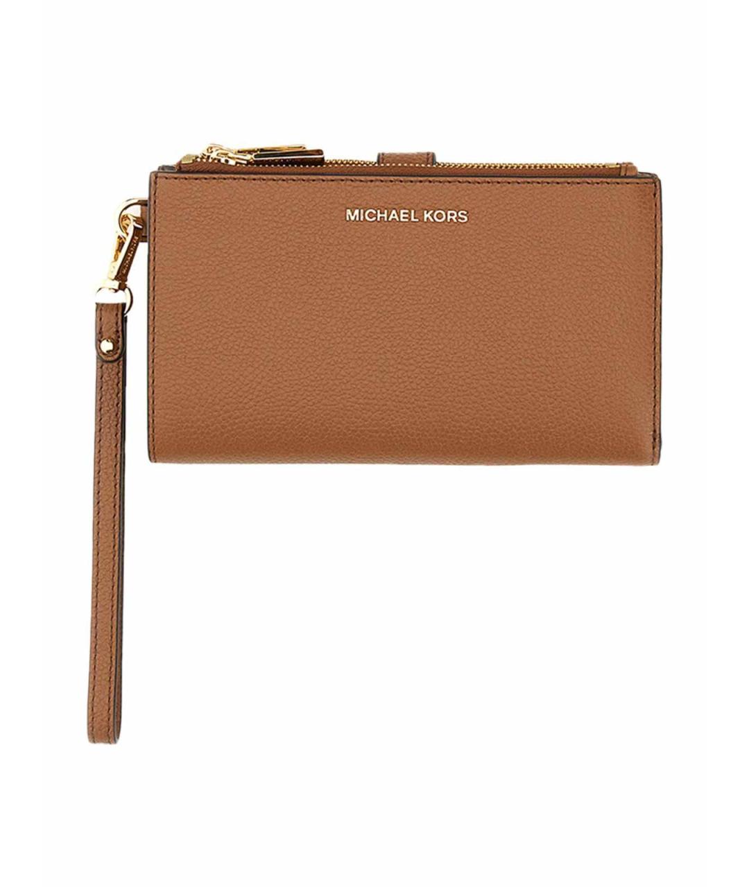 MICHAEL MICHAEL KORS Коричневый кожаный кошелек, фото 3