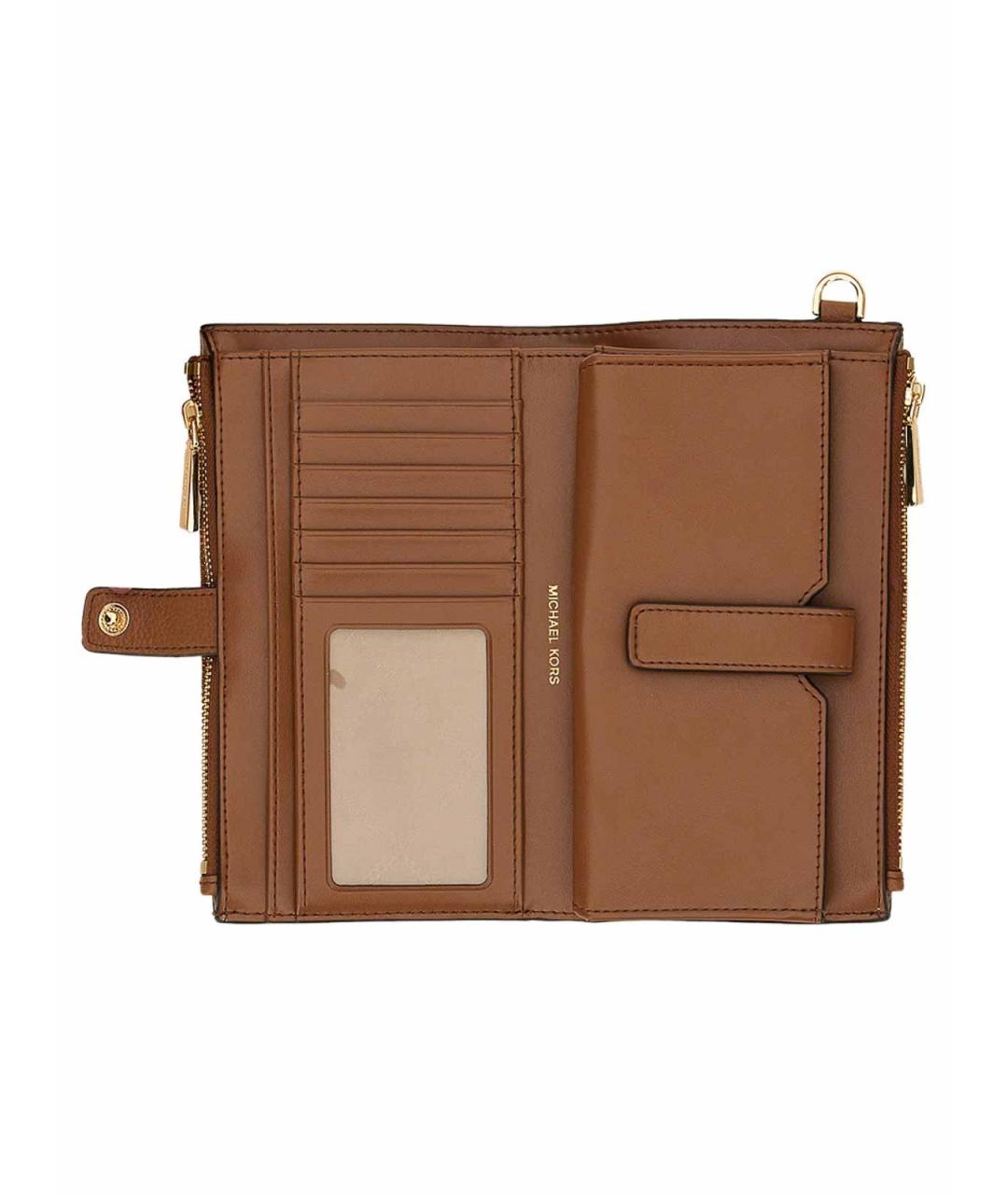 MICHAEL MICHAEL KORS Коричневый кожаный кошелек, фото 2