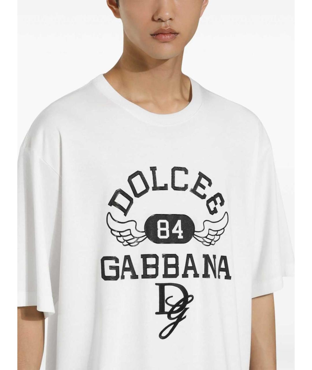 DOLCE&GABBANA Белая хлопковая футболка, фото 5