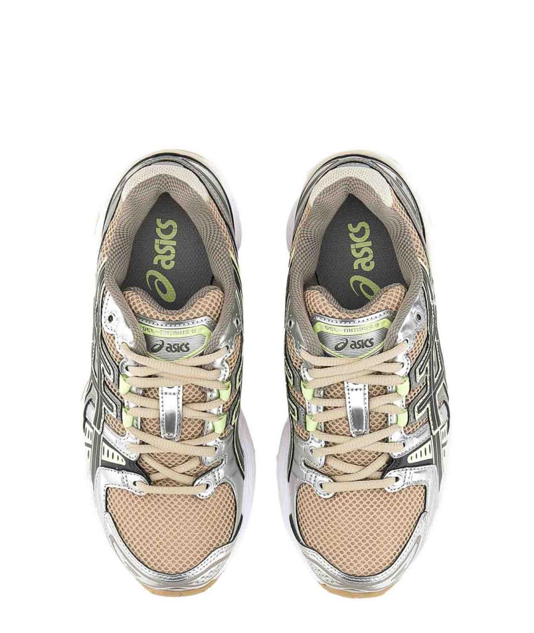 ASICS Серебряные кожаные кроссовки, фото 6