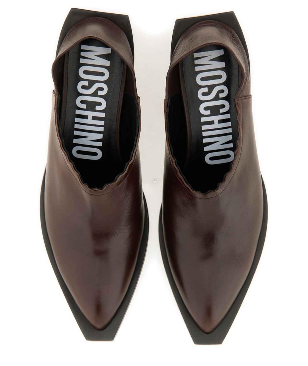 MOSCHINO Коричневые синтетические туфли, фото 5