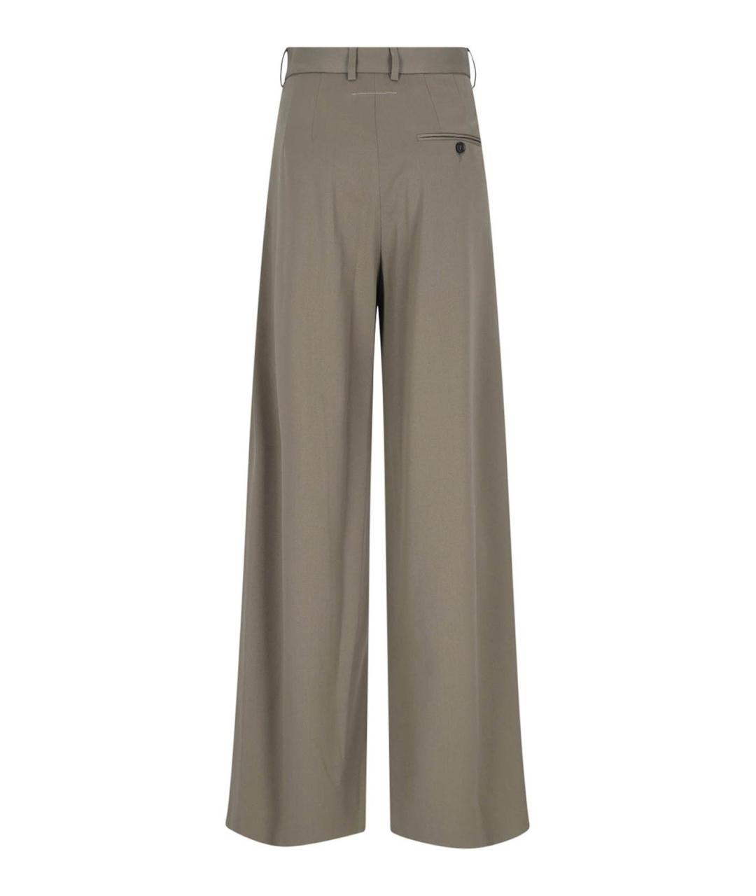 MM6 MAISON MARGIELA Зеленые шерстяные брюки широкие, фото 2
