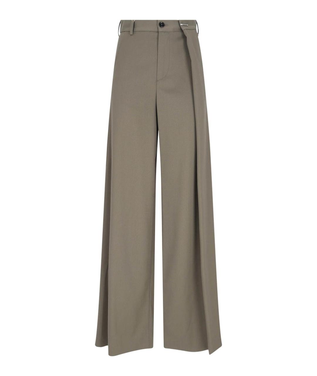 MM6 MAISON MARGIELA Зеленые шерстяные брюки широкие, фото 1