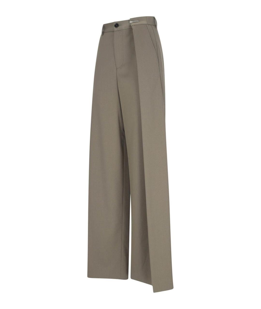 MM6 MAISON MARGIELA Зеленые шерстяные брюки широкие, фото 3