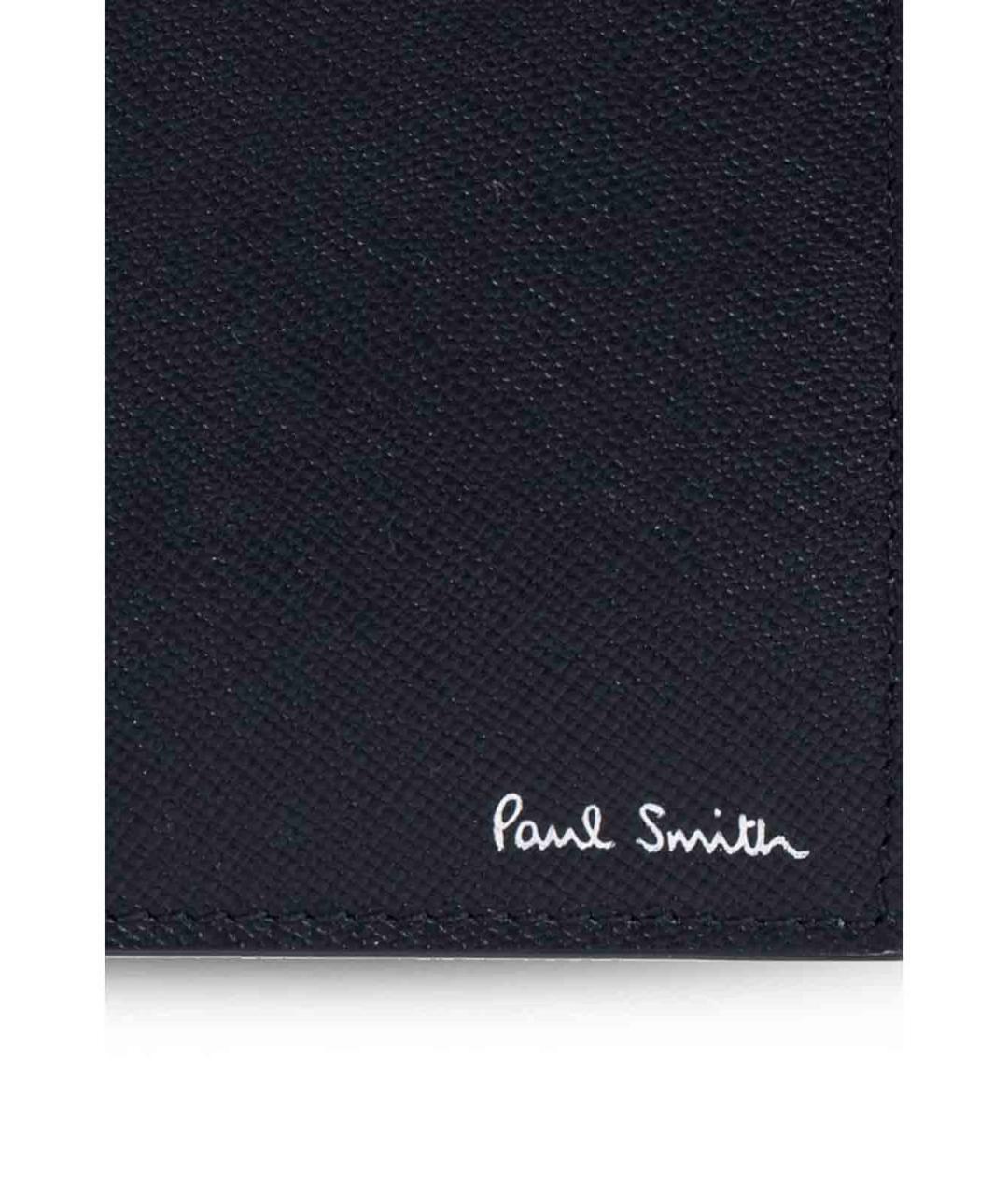 PAUL SMITH Черный кожаный кошелек, фото 2