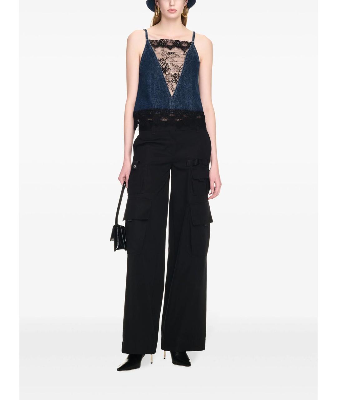 OFF-WHITE Черные шерстяные брюки широкие, фото 2