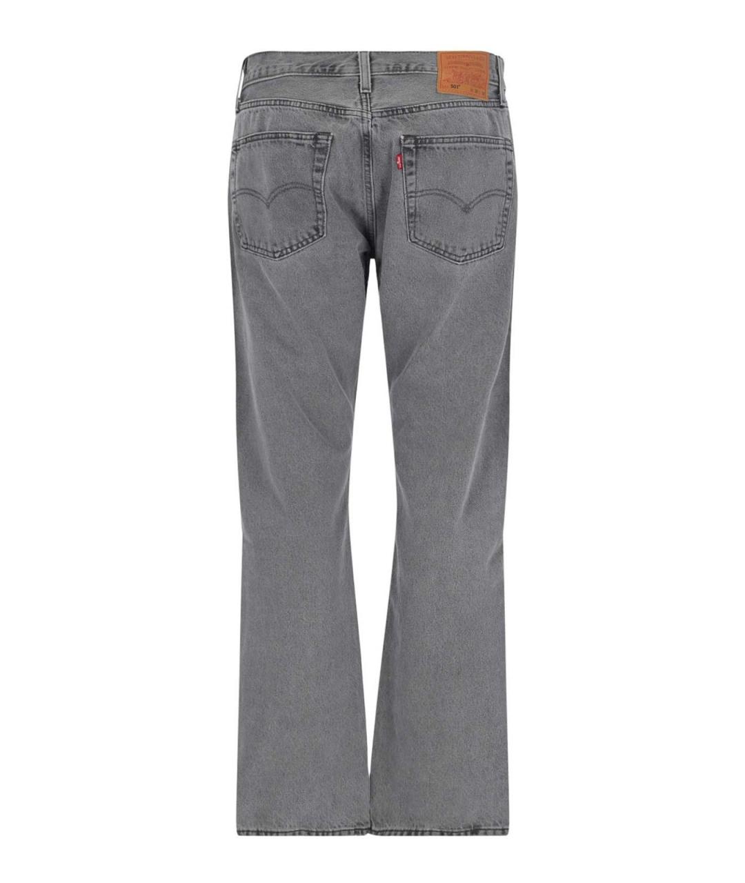 LEVI'S Серые хлопковые прямые джинсы, фото 2