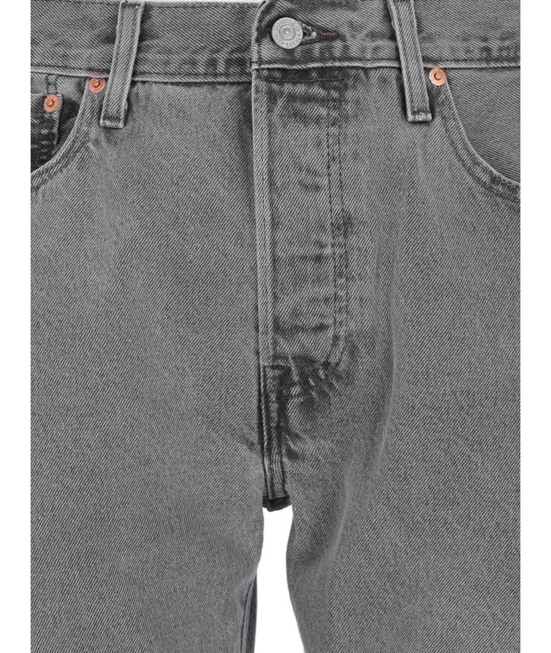 LEVI'S Серые хлопковые прямые джинсы, фото 5